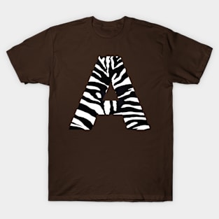 Letter A in Zebra Print T-Shirt